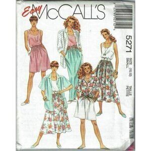 McCalls Sewing Pattern 5271 Misses Shirt Skirt Pants Shorts Size 10 12